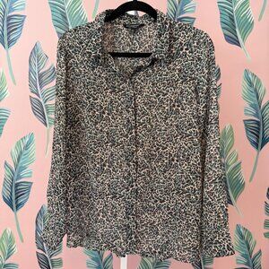 Liverpool Los Angeles Sheer Blouse | Abstract Print | Size L